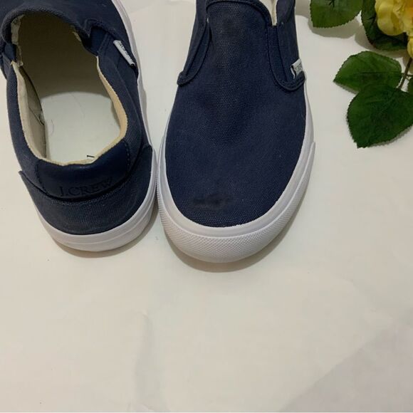 J. Crew Crewcuts Canvas fancy blue  Slip On Sneakers women’s Size10 - Picture 2 of 9